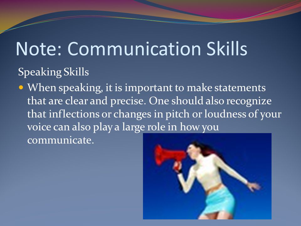 Note for communication skills